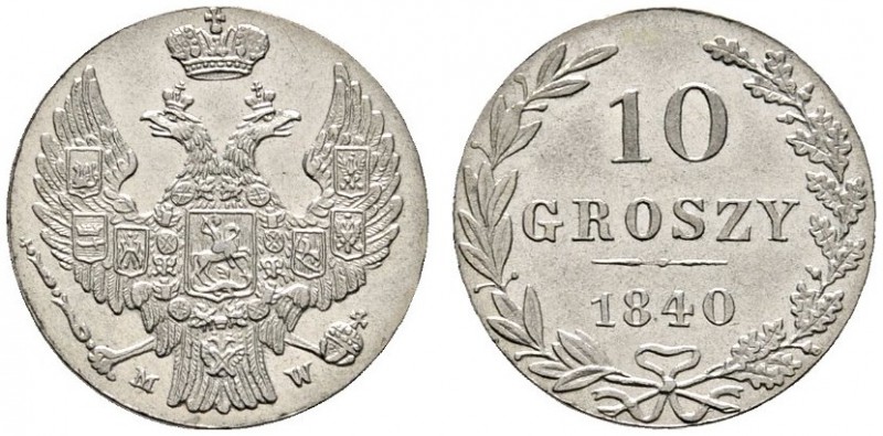 Ausländische Münzen und Medaillen 
 Polen 
 unter Rußland 
 10 Groszy 1840 -W...