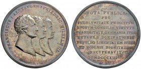 Ausländische Münzen und Medaillen 
 Rußland 
 Alexander I. 1801-1825 
 Silbermedaille 1813 von J. Lang, auf das Bündnis zwischen Rußland, Preußen u...