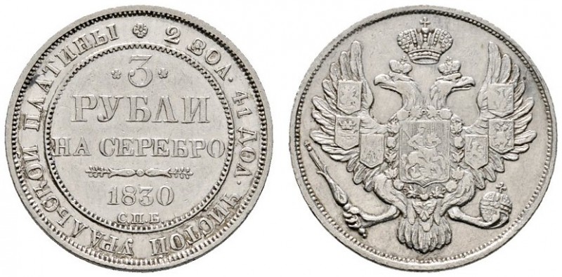 Ausländische Münzen und Medaillen 
 Rußland 
 Nikolaus I. 1825-1855 
 3 Rubel...