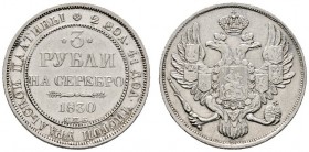 Ausländische Münzen und Medaillen 
 Rußland 
 Nikolaus I. 1825-1855 
 3 Rubel (PLATIN) 1830 -St. Petersburg-. Bitkin 75 (R), Uzdenikov 367, Fr. 160...
