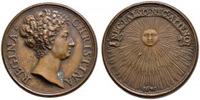 Ausländische Münzen und Medaillen 
 Schweden 
 Christina 1632-1654 
 Bronzemedaille (postume Prägung) 1675 mit Signatur IHF, auf den vortreff­liche...