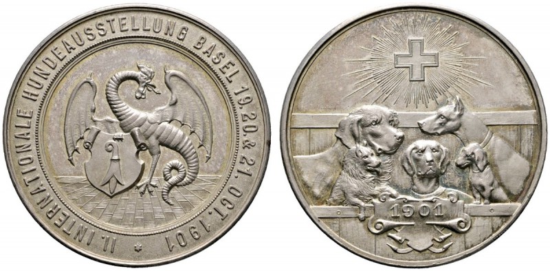 Ausländische Münzen und Medaillen 
 Schweiz-Basel, Stadt 
 Silbermedaille 1901...