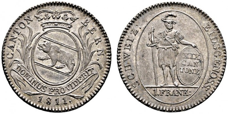 Ausländische Münzen und Medaillen 
 Schweiz-Bern 
 1 Franken zu 10 Batzen 1811...