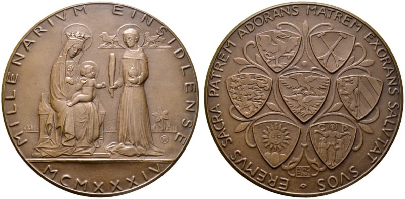 Ausländische Münzen und Medaillen 
 Schweiz-Einsiedeln, Abtei 
 Große Bronzegu...