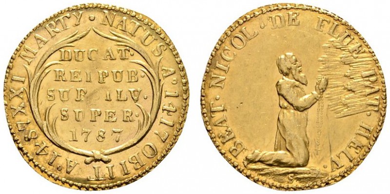 Ausländische Münzen und Medaillen 
 Schweiz-Obwalden 
 Dukat 1787. Fünf Zeilen...