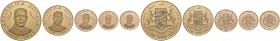 Ausländische Münzen und Medaillen 
 Somalia 
 5-tlg. Goldmünzensatz 1965. 5. Jahrestag der Unabhängigkeit, Präsident Osman. Bestehend aus: 500, 200,...