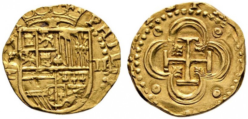 Ausländische Münzen und Medaillen 
 Spanien 
 Philipp II. 1556-1598 
 2 Escud...