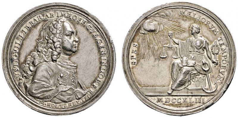 Ausländische Münzen und Medaillen 
 Südafrika 
 Silbermedaille 1743 von M. Hol...