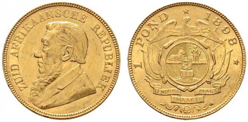 Ausländische Münzen und Medaillen 
 Südafrika 
 Republik 
 1 Pond 1898 -Preto...