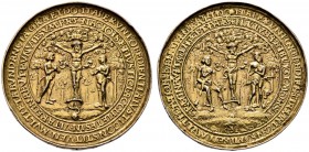 Ausländische Münzen und Medaillen 
 Ungarn 
 Ferdinand I. 1526-1564 
 Altvergoldete Silbermedaille nach erzgebirgischer Art 1535 -Kremnitz-. Münzme...