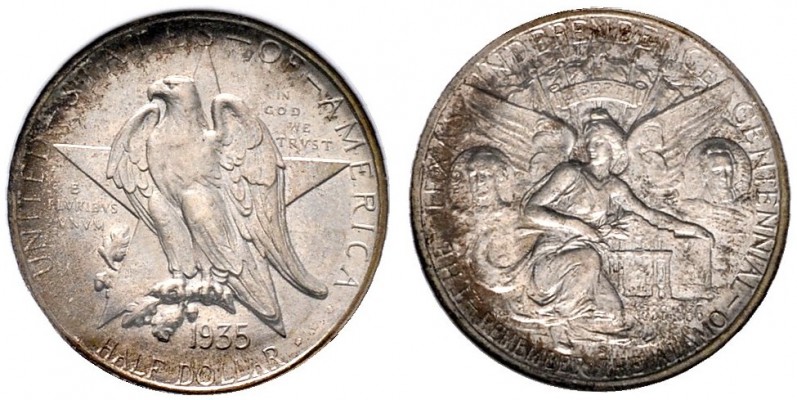 Ausländische Münzen und Medaillen 
 USA 
 Gedenk-1/2 Dollar 1934 -Philadelphia...