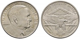 Ausländische Münzen und Medaillen 
 USA 
 Gedenk-1/2 Dollar 1936. Arkansas Centennial. KM 187.
 vorzüglich-prägefrisch