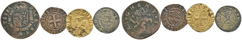Lots ausländischer Münzen und Medaillen 
 4 Stücke: FLANDERN/BURGUND . Prägunge...