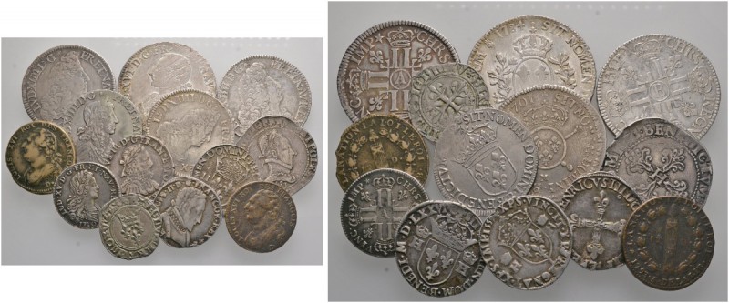 Lots ausländischer Münzen und Medaillen 
 13 Stücke: FRANKREICH . Charles VI., ...