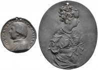 Lots ausländischer Münzen und Medaillen 
 2 Stücke: Bleimedaillen auf Durante de Duranti (nach Pastorini) mit dessen Brustbild nach links sowie unbes...
