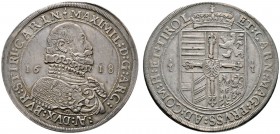 Römisch-Deutsches Reich 
 Haus Habsburg 
 Erzherzog Maximilian (III.) 1612-1618 
 Taler 1618 -Hall-. Variante mit stärker verziertem Harnisch sowie...