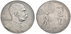 Römisch-Deutsches Reich 
 Haus Österreich 
 Franz Josef I., Kaiser von Österreich 1848-1916 
 Mattierte Silbermedaille 1898 von A. Scharff, auf das...