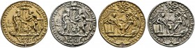 Römisch-Deutsches Reich 
 Böhmen, Mähren und Erzgebirge 
 Lot (2 Stücke): Silbergußmedaille sowie altvergoldete Silbergußmedaille o.J. (um 1550) von...