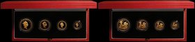 Britannia Gold Proof Set 1997 the 4-coin set comprising &pound;100 One Ounce, &pound;50 Half Ounce, &pound;25 Quarter Ounce and &pound;10 One Tenth Ou...