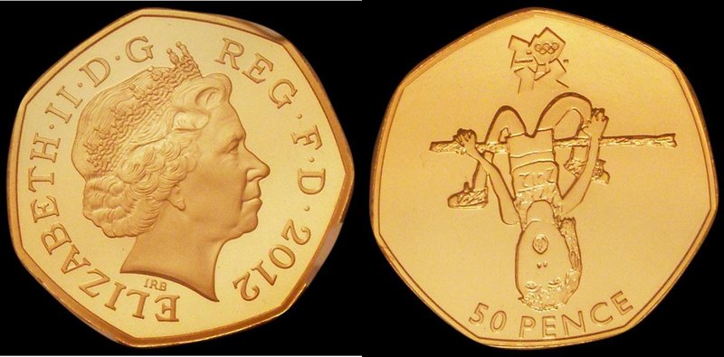 Fifty Pence 2012 London Olympic Games - Gold Medal Winners Coin - Athletics, Gol...