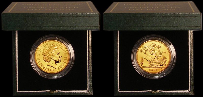 Five Pounds Gold 2007 S.SE7 BU and fully lustrous in the Royal Mint green box of...