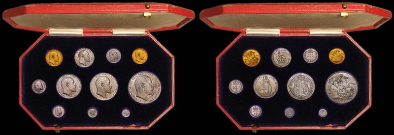 Proof Set 1902 (11 coins) Sovereign to Maundy Penny nFDC to FDC, the Half Sovere...