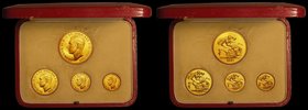 Proof Set 1937 (4 coins gold set) Five Pounds, Two Pounds, Sovereign and Half Sovereign UNC to nFDC with minor marks only, lightly toning in the legen...