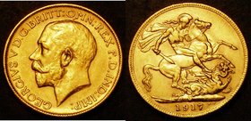 Sovereign 1917M Marsh 235 VF/About VF and scarce, in a presentation case with certificate