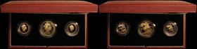 The 1987 United Kingdom Gold Proof Set, the three coin set Double Sovereign, Sovereign and Half Sovereign FDC cased as issued with certificate