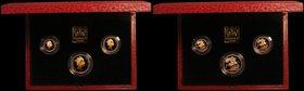 The 1996 United Kingdom Gold Three Coin Sovereign Collection, Two Pounds, Sovereign and Half Sovereign S.PGS25 nFDC to FDC in the Royal Mint box of is...