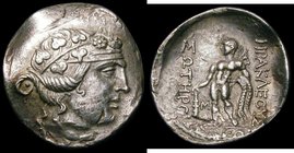 Ancient Greece -Thasos, Thrace Silver Tetradrachm. (After 148BC) Obverse Head of Dionysus right, wreathed with ivy/ Reverse: HPAK&Lambda;EOY&Sigma; &S...