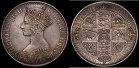 Crown 1847 Gothic UNDECIMO ESC 288, Bull 2571 NEF/EF the obverse with some contact marks, the reverse with an attractive blue/green tone