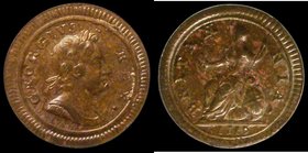 Farthing 1719 Small Letters on Obverse Peck 812 A/UNC and with an attractive underlying tone, in an LCGS holder and graded LCGS 75, another of the gro...