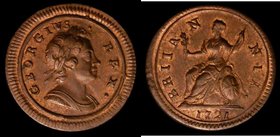 Farthing 1721 Peck 822 UNC in an LCGS holder and graded LCGS 78, all George I Farthings very difficult to find in high grade, and usually with weak st...