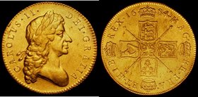 Five Guineas 1684 S.3331 Second Laureate Bust with rounded truncation, TRICESIMO SEXTO edge, with small traces of an overstrike on the 4 of the date, ...