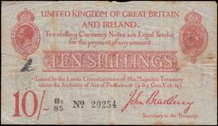 Ten Shillings&nbsp;Bradbury&nbsp;Second Issue T12.3&nbsp;Five digit serial issue 1915 serial number B2/85 20254 about VF Stains/Minor Ink and a Rarer ...