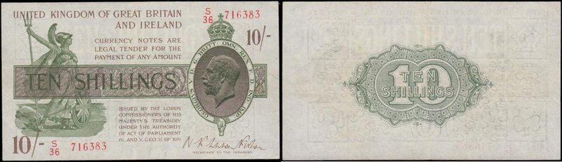 Ten Shillings&nbsp;Fisher&nbsp;Second Issue T30 Red Serial No. omitted in prefix...