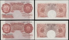 Ten Shillings and One Pounds Beale Britannia medallion 1950 issues (4) comprising 10 Shillings Beale B266 Red-Brown (2) serial numbers S65Z 532354 and...