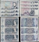 Bank of England 5 Pounds 1967 - 1973 issues (6) in very high grades about EF/EF - GEF/about UNC comprising the last of the portrait and the first of t...
