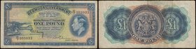 Bermuda Government 1 Pound Pick 11b Post-war dated Hamilton, Bermuda 17th February 1947 fractional prefix variety and an attractive BINARY serial numb...