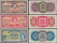 Bermuda Government 1952-1966 young H.M. Queen Elizabeth II portrait and the last of the Pound system issues (3) all in original fresh and crisp GVF co...