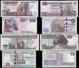 Egypt (4) all with matching LOW serial numbers 000017 comprising 5 Pounds Pick 72b-f dated 2016 prefix 369/K, 10 Pounds Pick 73b-k dated 2016 prefix 3...