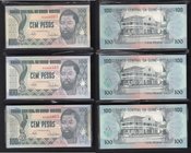 Guinea-Bissau Banco Nacional 100 Pesos Pick 11 dated 1st March 1990 (299) in 3 bundles all with prefix BA in the serial number. The first bundle consi...