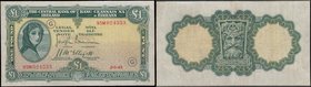 Ireland (Republic) Central Bank Lady Lavery 1 Pound 'War Code' Letter G in black Pick 2D (PMI LTN 22, BY E079) dated 8th June 1943 series 95M 024553 s...