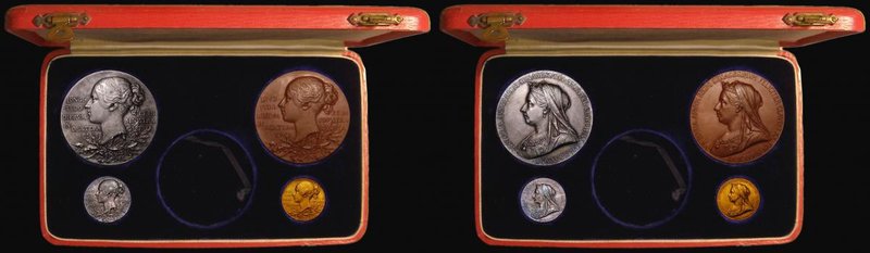 Queen Victoria Diamond Jubilee 1897 a 4-medal set, all are of the Official Mint ...