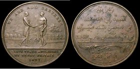 Abolition of the Slave Trade 1807 36mm diameter in bronze by G.F.Pidgeon and J. Philip Eimer 984a Obverse: Two men stand facing each other, with hands...