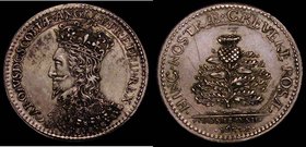 Charles I Scottish Coronation 1633 29mm diameter in silver by N.Briot, Eimer 123, Obverse: Bust crowned and draped CAROLVS.DG.SCOTAE.ANGLAE.FR.ET.HIB....