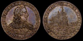 Charles I, Dominion of the Sea 1630 27mm diameter cast in silver, by N.Briot, Eimer 119b, Obverse: CAROLVS. D:G. ANG. SCO. FRAN. ET. HIB. REX. FIDEI. ...