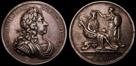 Coronation of George I 1714 34mm diameter in silver by J.Croker, Eimer 470 The Official Coronation issue, Obverse: Bust right, armoured and draped GEO...