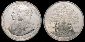 German States - Bavaria Medallic 2-Thaler' size issue 1893 41mm diameter in silver by A.Boersch for Prince Ludwig (the future Ludwig III) and Marie Th...
